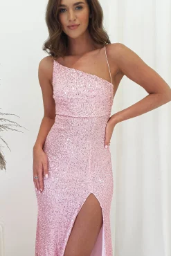 Sale Abella Sequin Maxi Gown | Baby Pink Lange Kleider|Maxikleider