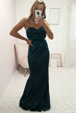 Sale Addison Satin Gown | Emerald Green Lange Kleider|Maxikleider