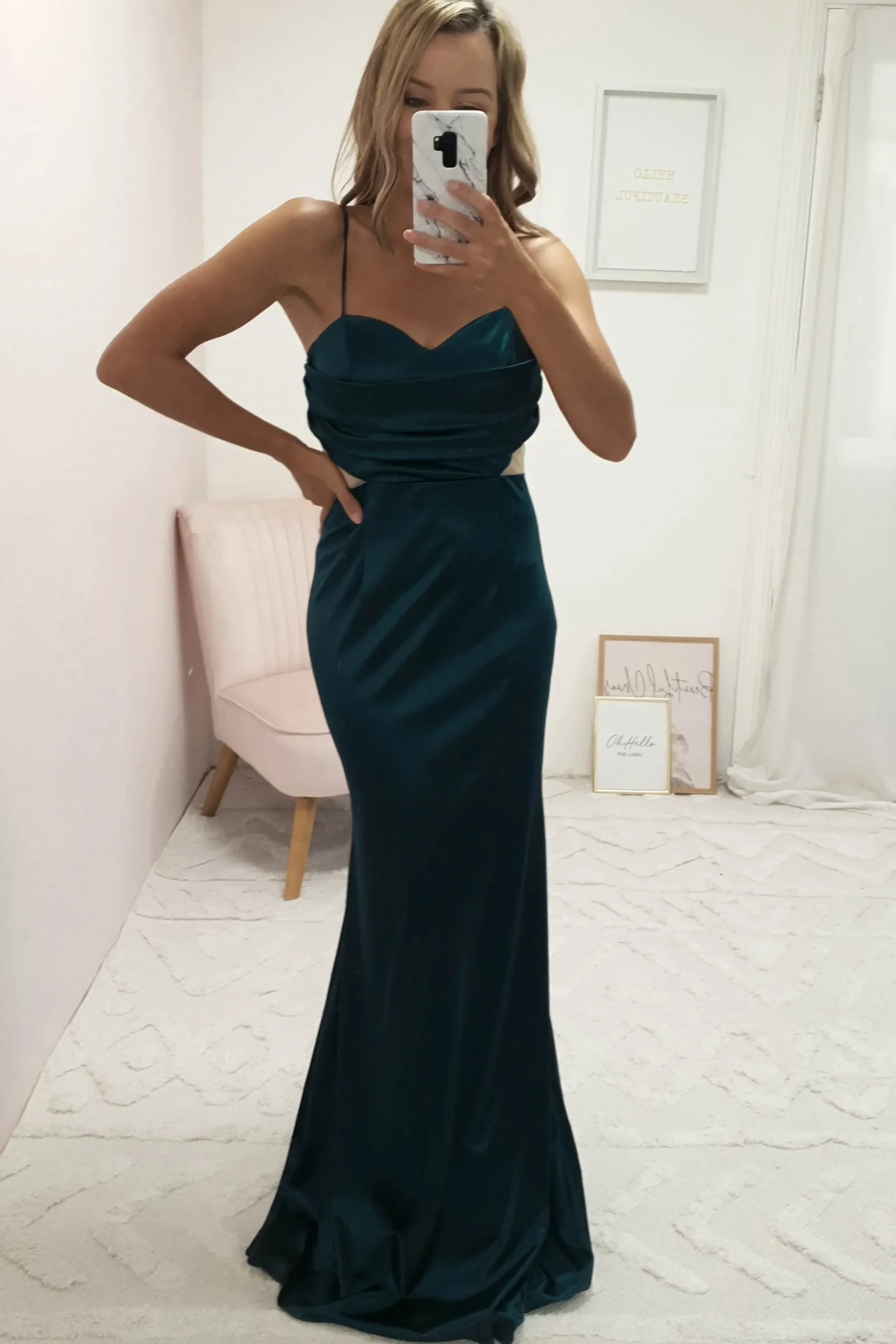 Sale Addison Satin Gown | Emerald Green Lange Kleider|Maxikleider