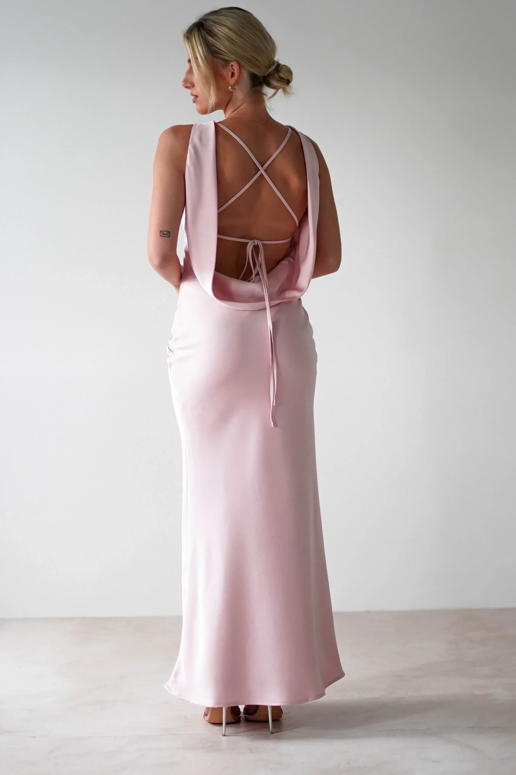 Fashion Alanna Soft Matte Satin Maxi Dress | Blush Pink Lange Kleider|Maxikleider