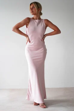 Fashion Alanna Soft Matte Satin Maxi Dress | Blush Pink Lange Kleider|Maxikleider