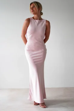 Fashion Alanna Soft Matte Satin Maxi Dress | Blush Pink Lange Kleider|Maxikleider