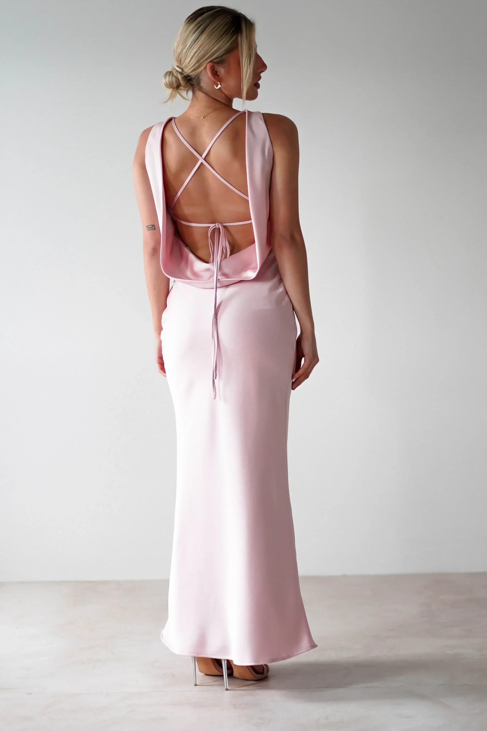 Fashion Alanna Soft Matte Satin Maxi Dress | Blush Pink Lange Kleider|Maxikleider