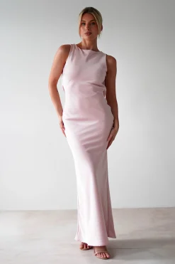 Fashion Alanna Soft Matte Satin Maxi Dress | Blush Pink Lange Kleider|Maxikleider