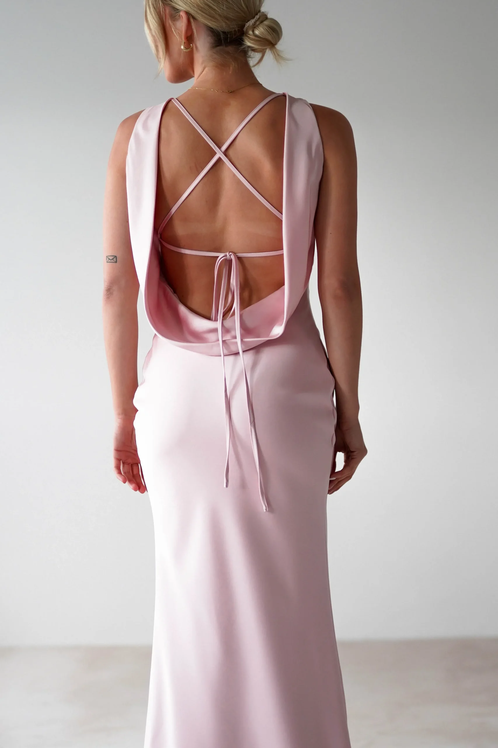 Fashion Alanna Soft Matte Satin Maxi Dress | Blush Pink Lange Kleider|Maxikleider