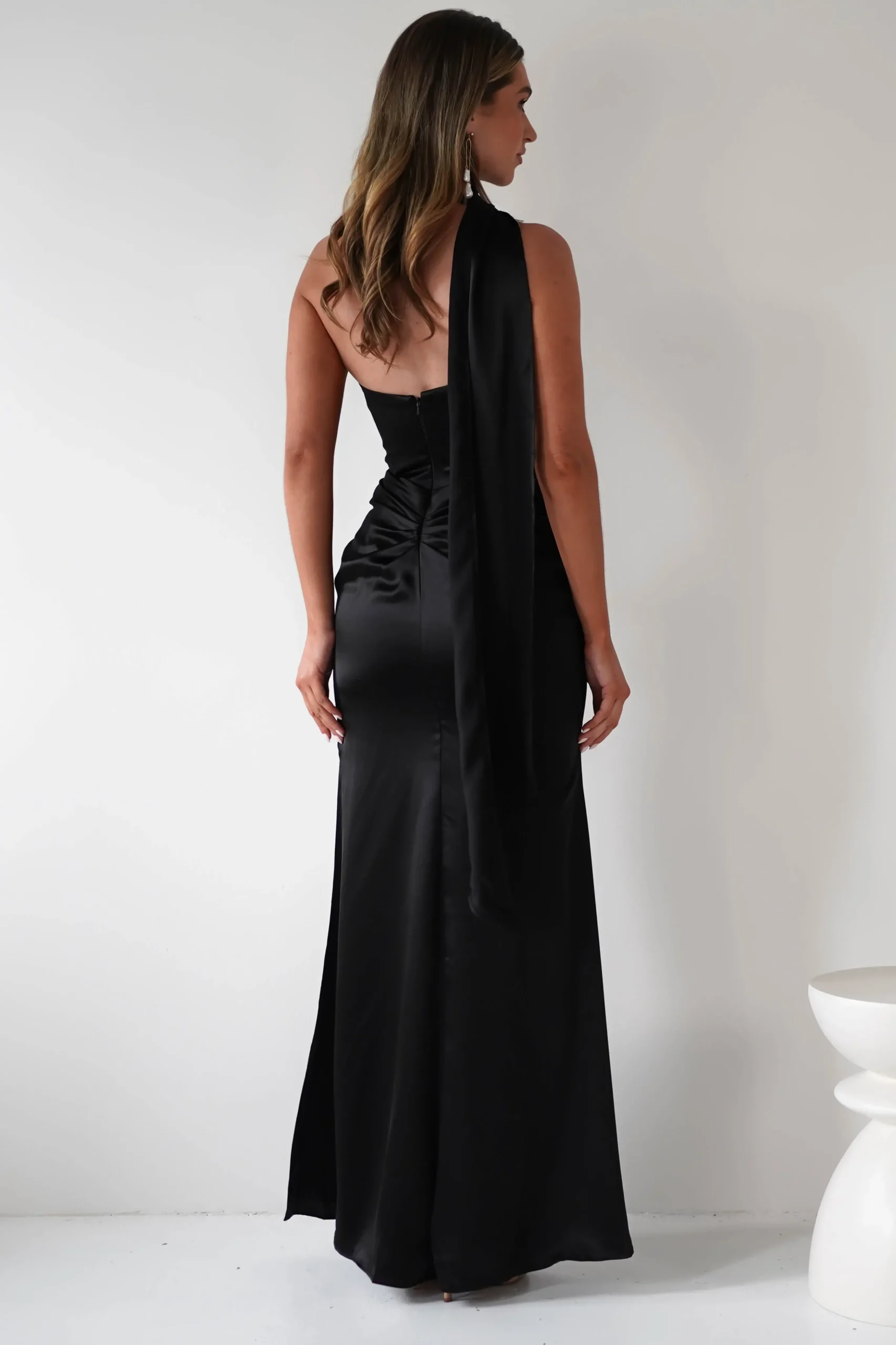 Discount Aletta Soft Satin Maxi Gown | Black Lange Kleider|Maxikleider