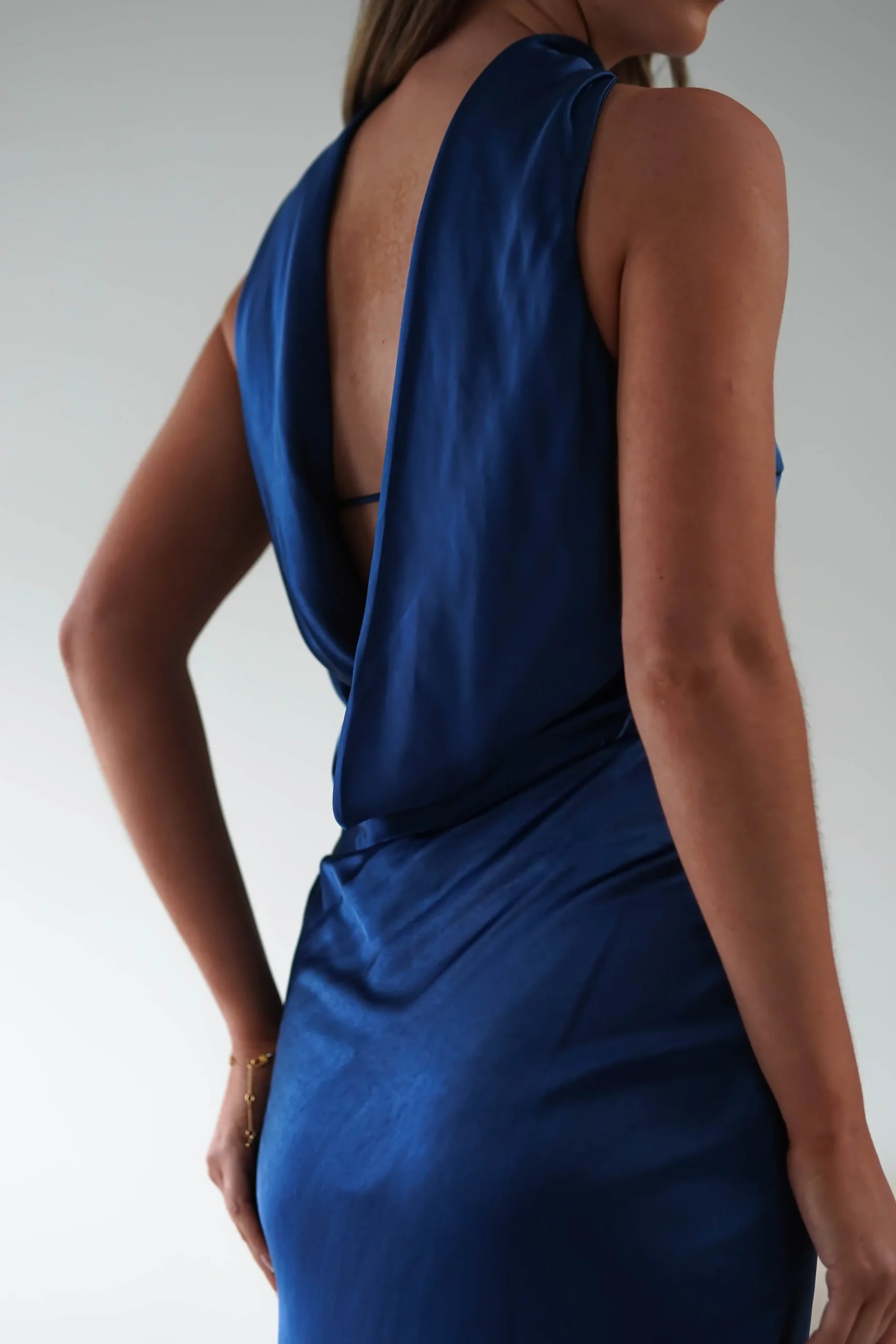 New Alice Soft Satin Maxi Dress | Navy Lange Kleider|Maxikleider