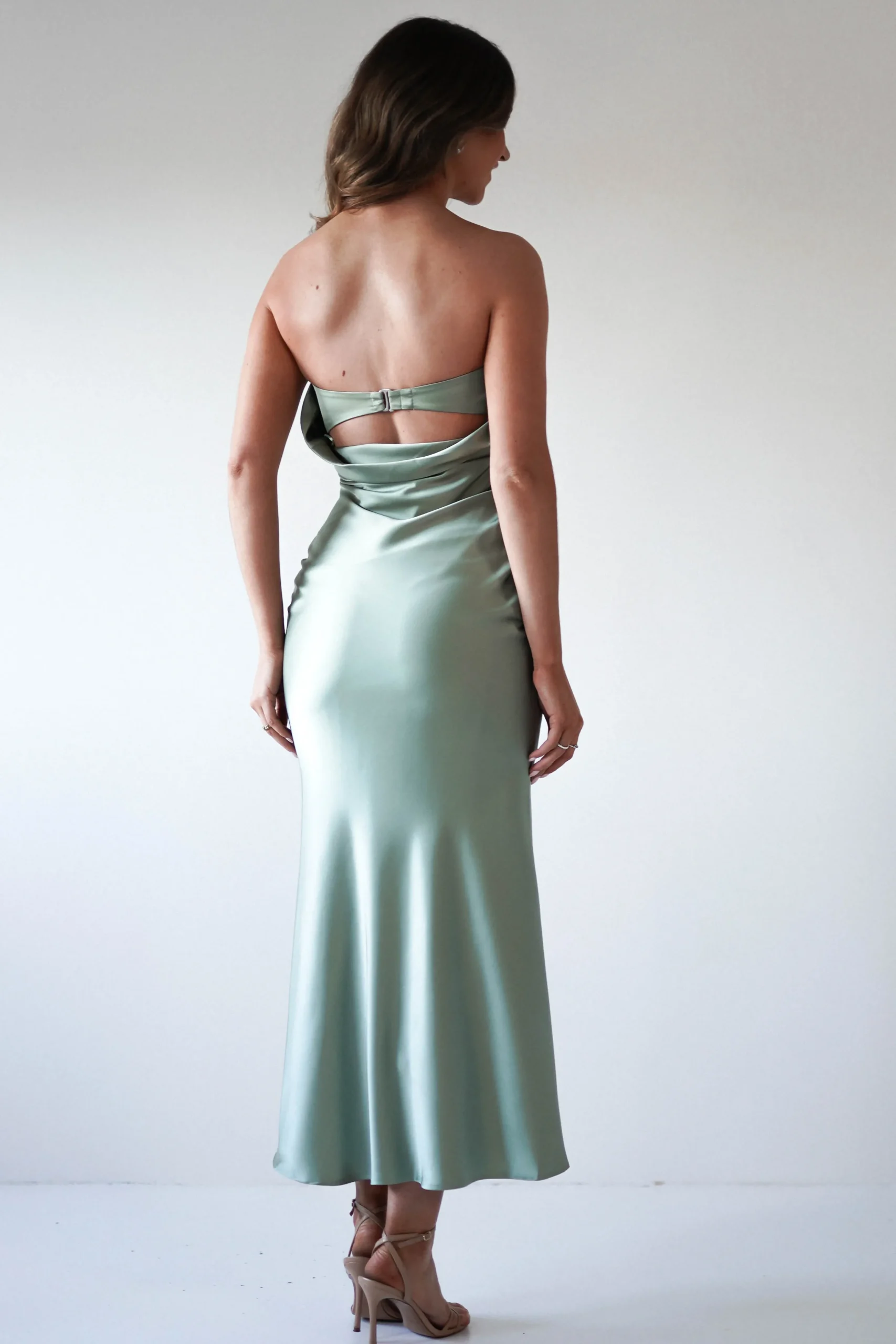 Online Allegra Gathered Midaxi Dress | Sage Lange Kleider|Maxikleider