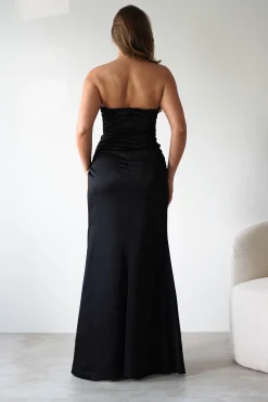 New Alyce Soft Satin Strapless Gown | Black Lange Kleider|Maxikleider