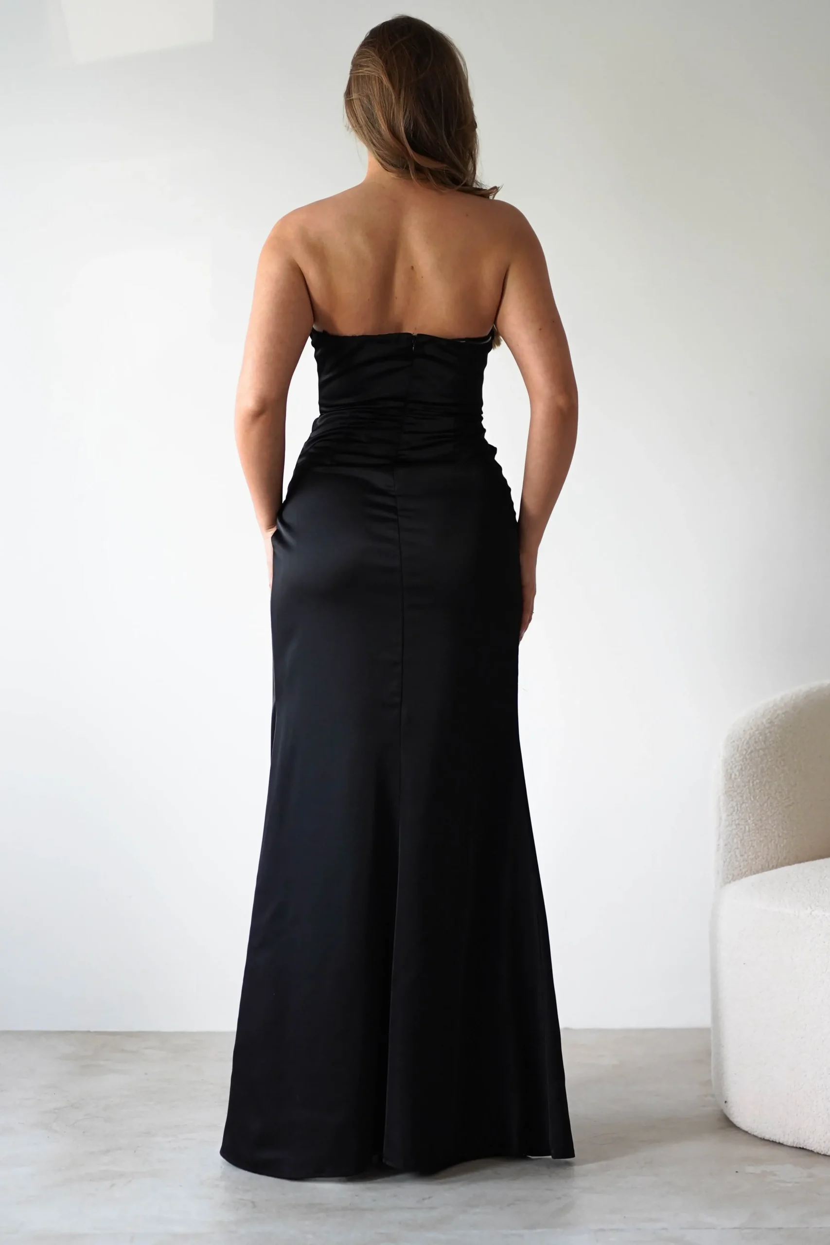 New Alyce Soft Satin Strapless Gown | Black Lange Kleider|Maxikleider