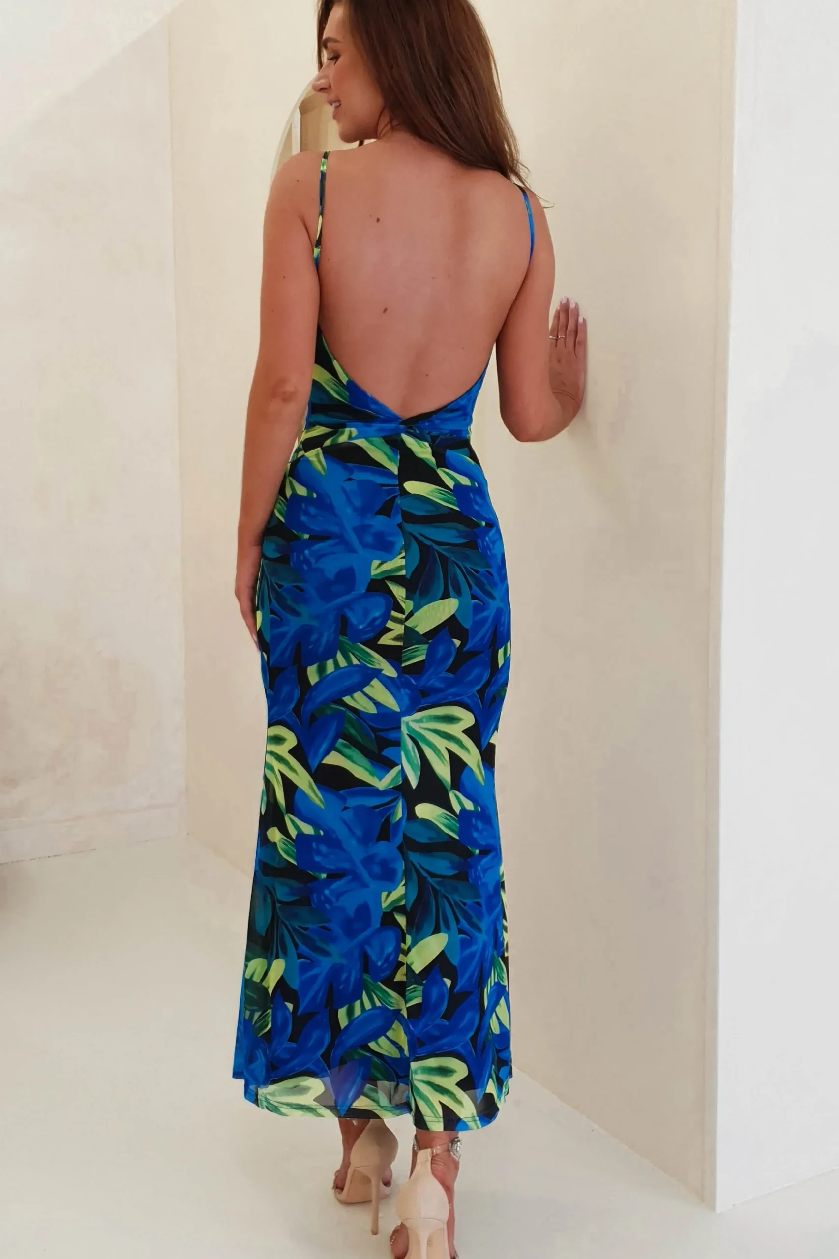 Clearance Amal Printed Bodycon Maxi | Mixed Print Lange Kleider|Maxikleider