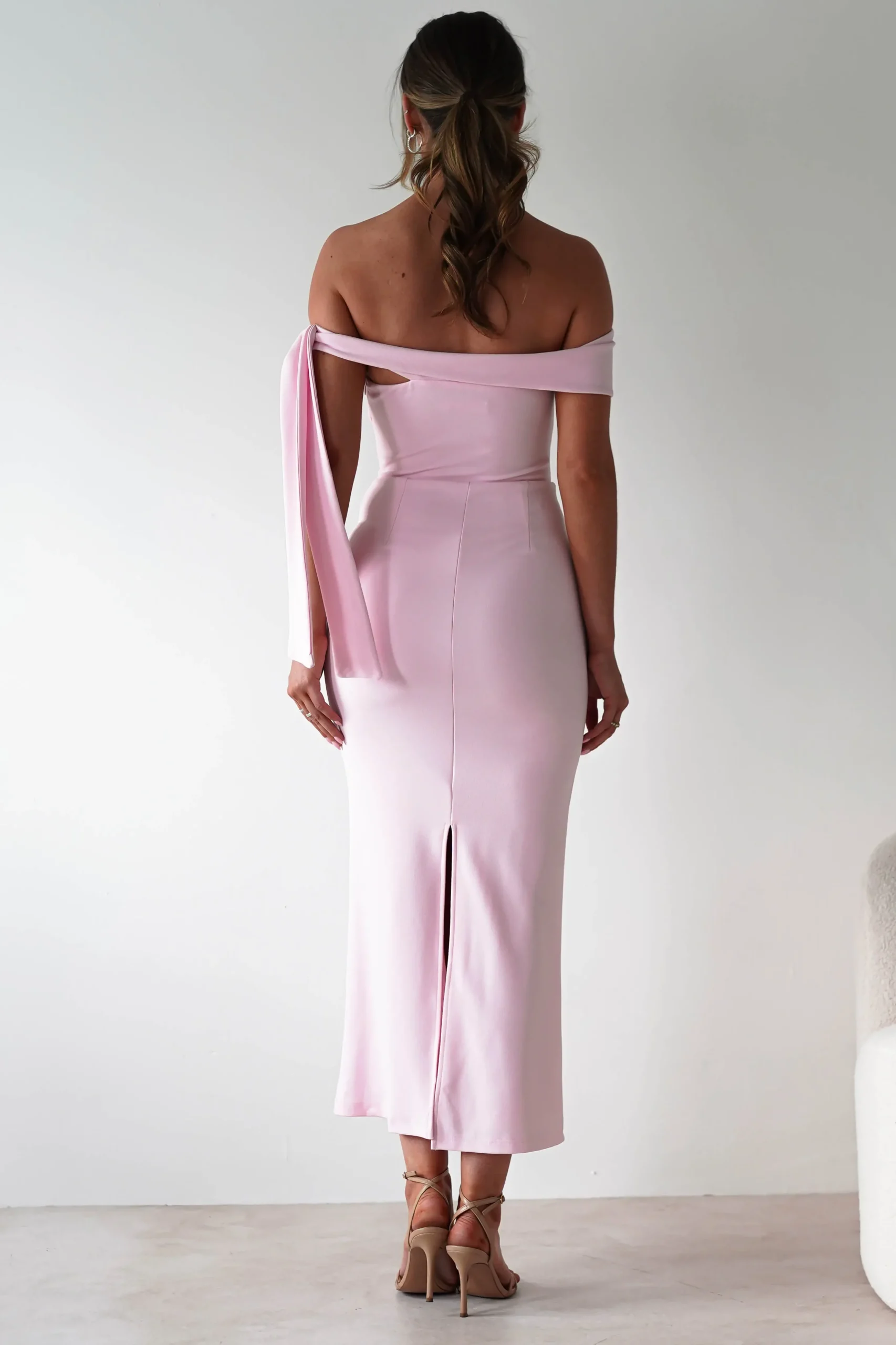 Sale Amalthea Off the Shoulder Midaxi | Pink Lange Kleider|Maxikleider