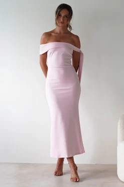 Sale Amalthea Off the Shoulder Midaxi | Pink Lange Kleider|Maxikleider