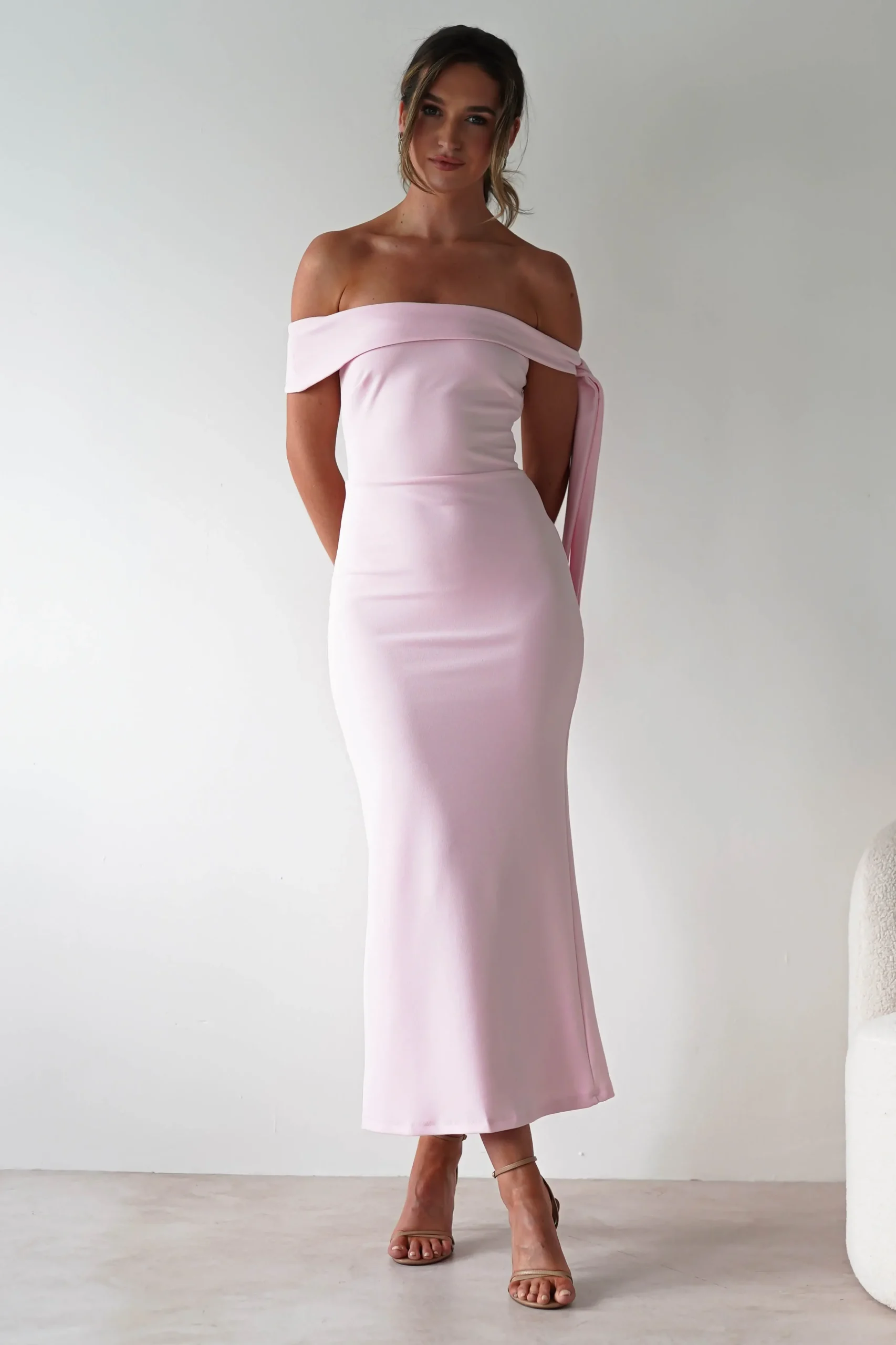 Sale Amalthea Off the Shoulder Midaxi | Pink Lange Kleider|Maxikleider
