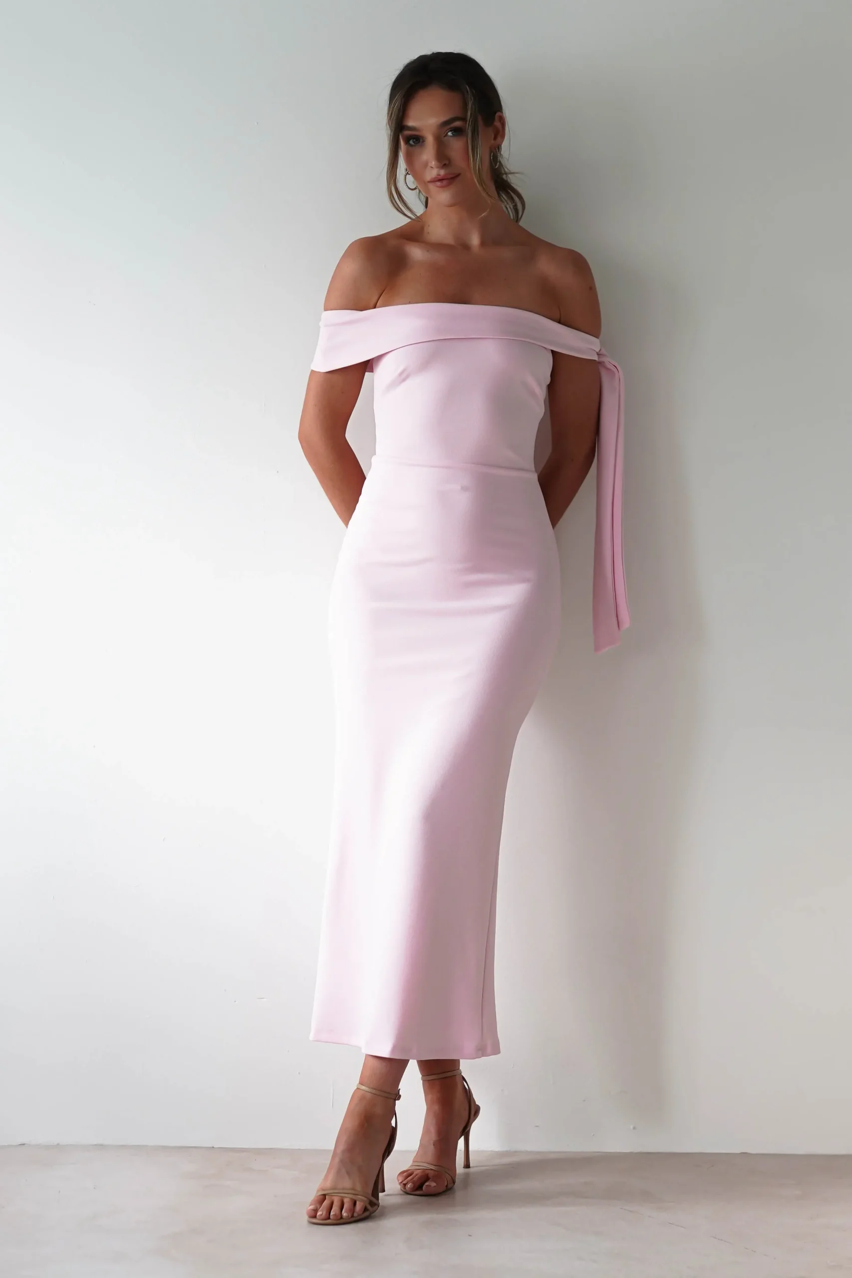 Sale Amalthea Off the Shoulder Midaxi | Pink Lange Kleider|Maxikleider