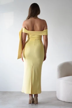 Outlet Amalthea Off the Shoulder Midaxi | Yellow Lange Kleider|Maxikleider