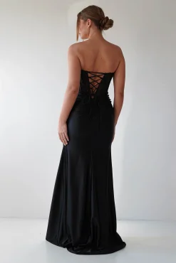 Clearance Andrina Rhinestone Strapless Gown | Black Sommerkleider|Sommerkleider