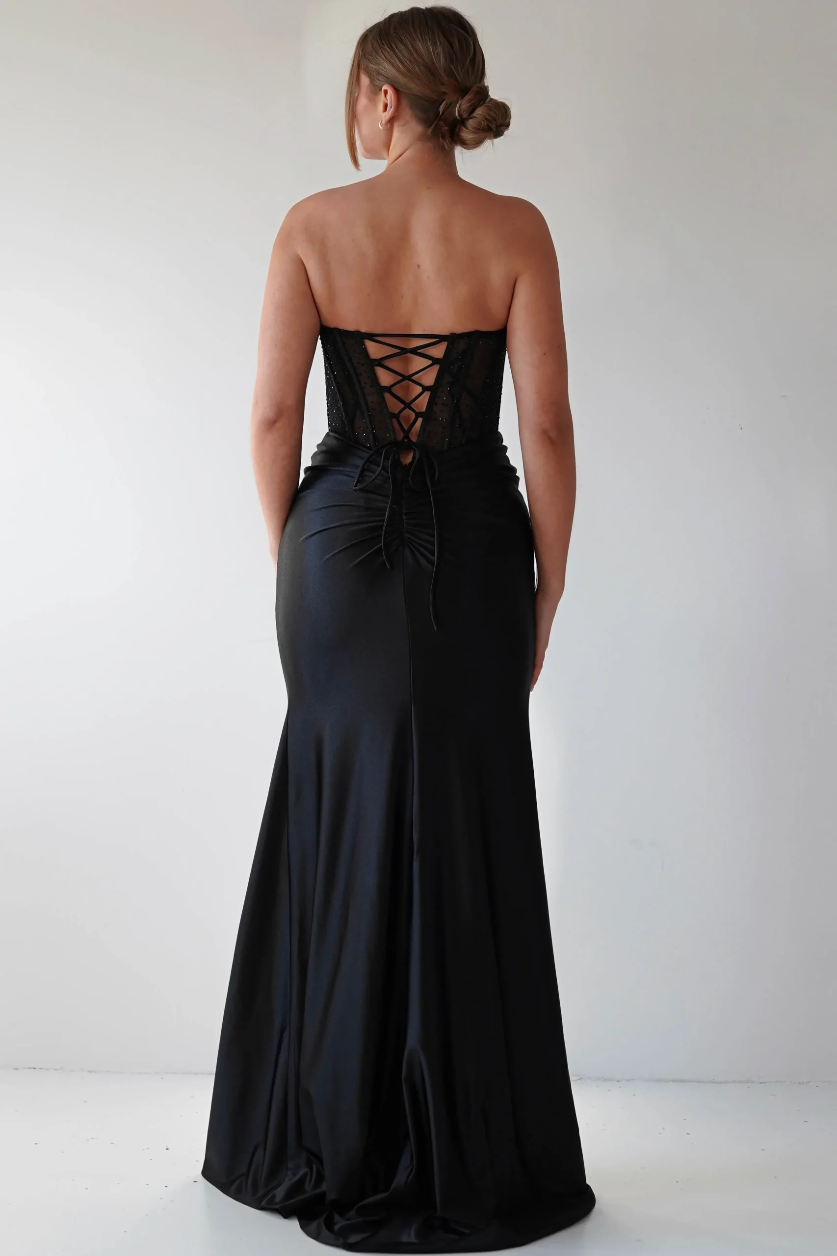 Clearance Andrina Rhinestone Strapless Gown | Black Sommerkleider|Sommerkleider