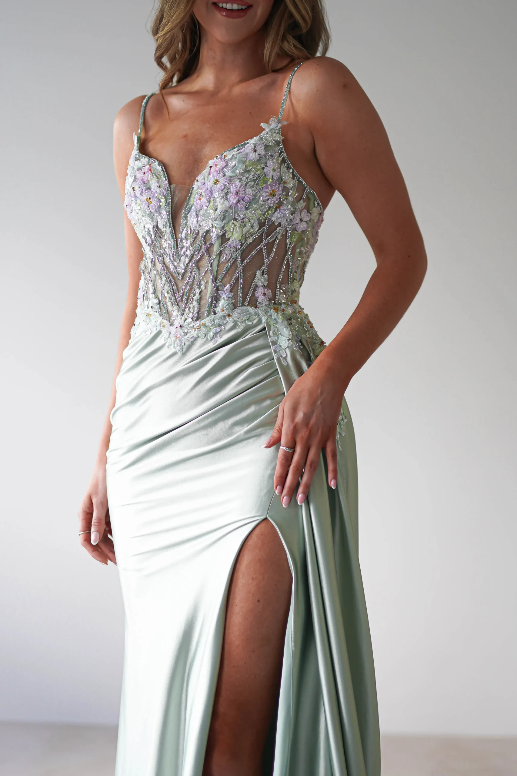Best Annabel Embellished Bodycon Gown | Sage Ballkleider|Ballkleider
