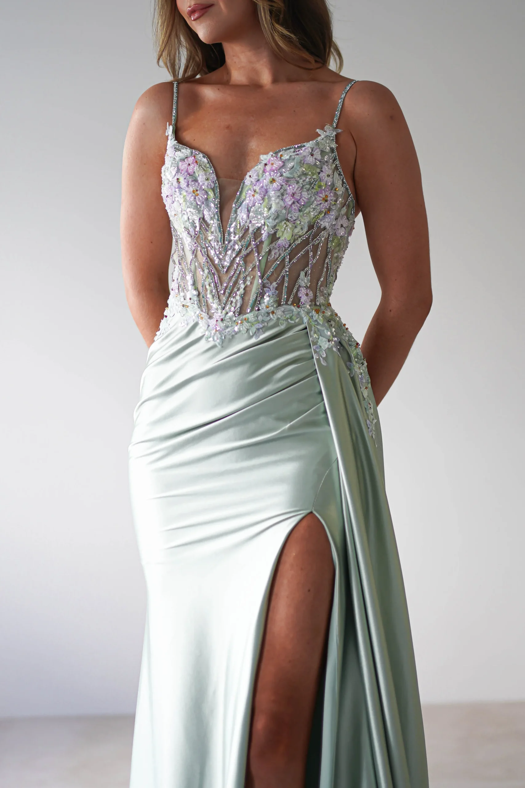 Best Annabel Embellished Bodycon Gown | Sage Ballkleider|Ballkleider