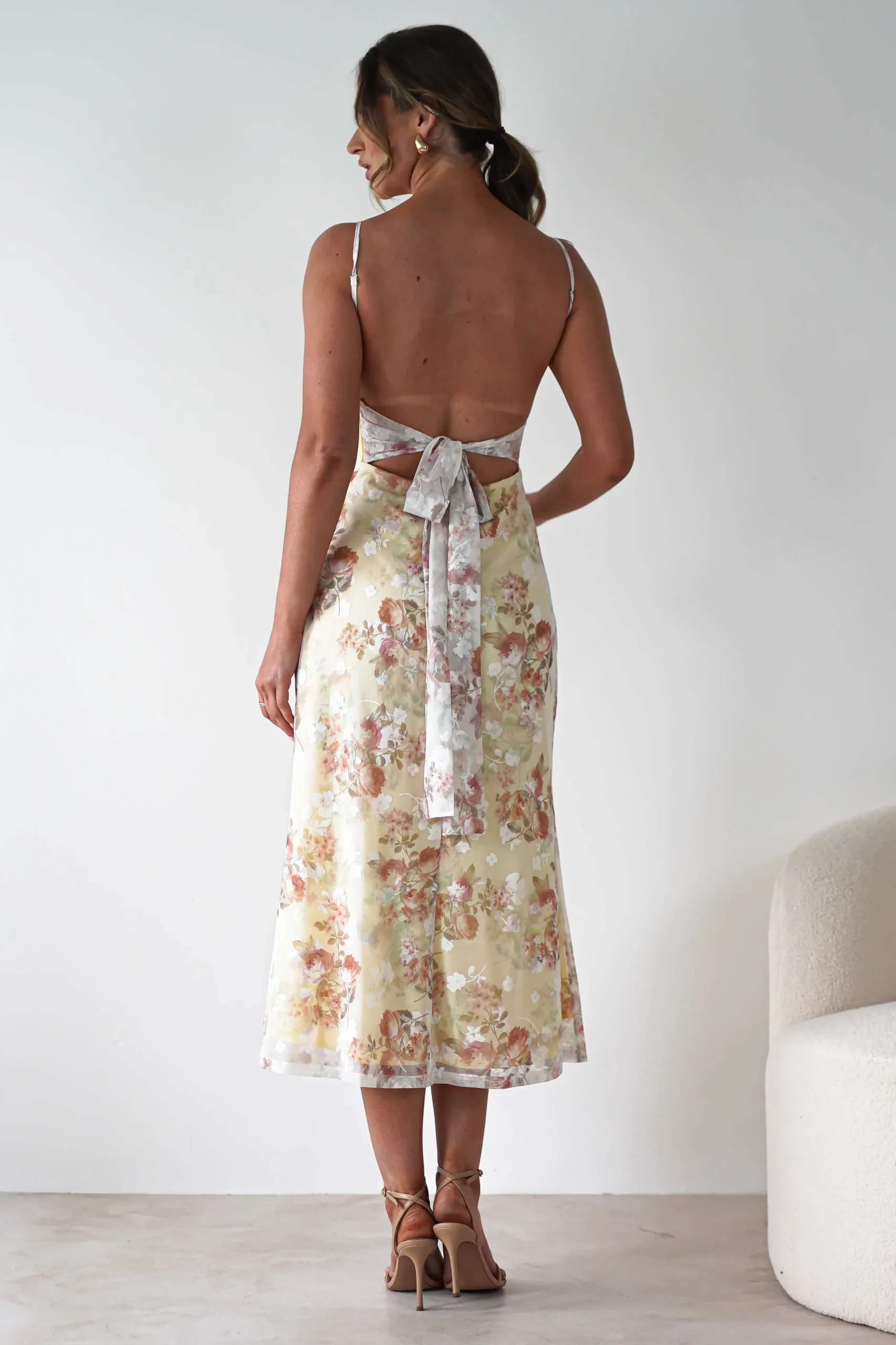 Discount Annabelle Floral Print Midaxi Dress | Yellow Lange Kleider|Maxikleider