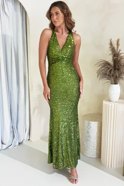Clearance Arizona Bodycon Sequin Maxi Gown | Olive Lange Kleider|Maxikleider