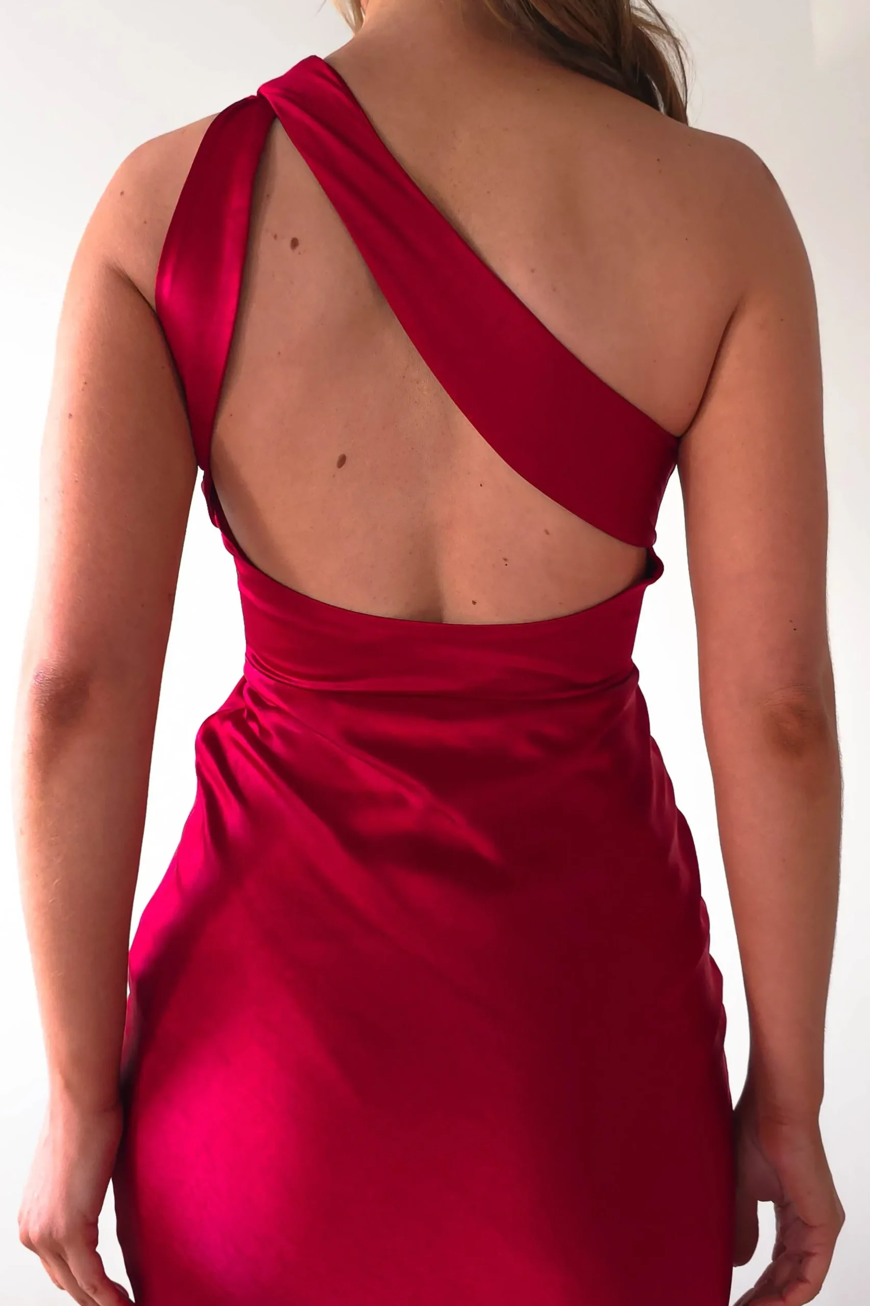 Online Ashlee Soft Satin One Shoulder Maxi Dress | Red Lange Kleider|Maxikleider