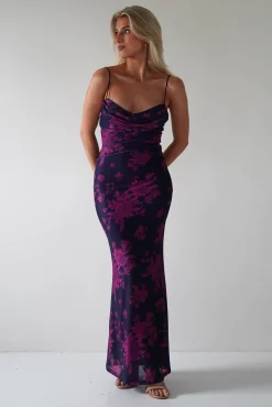 Best Audrie Bodycon Printed Maxi Dress | Grape Lange Kleider|Maxikleider