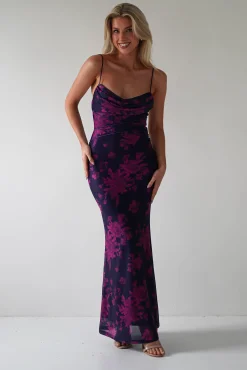 Best Audrie Bodycon Printed Maxi Dress | Grape Lange Kleider|Maxikleider