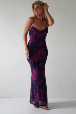 Best Audrie Bodycon Printed Maxi Dress | Grape Lange Kleider|Maxikleider