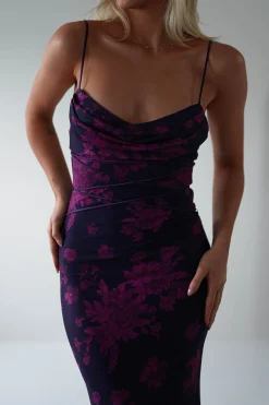 Best Audrie Bodycon Printed Maxi Dress | Grape Lange Kleider|Maxikleider