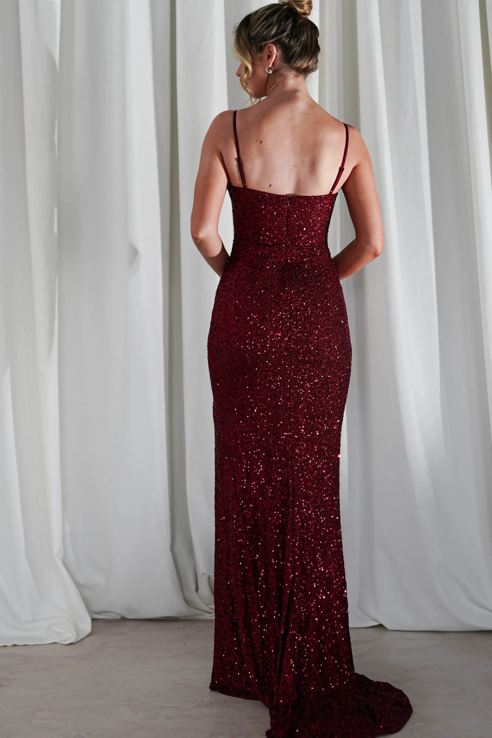 Discount Audrina Bodycon Sequin Gown | Burgundy Kleider Für Besondere Anlässe|Sommerkleider
