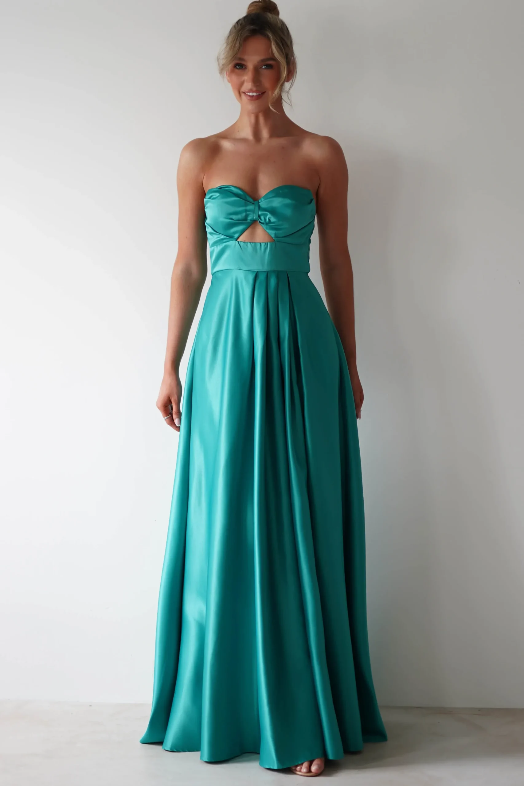 Outlet Ava Strapless Maxi Dress | Green Lange Kleider|Maxikleider