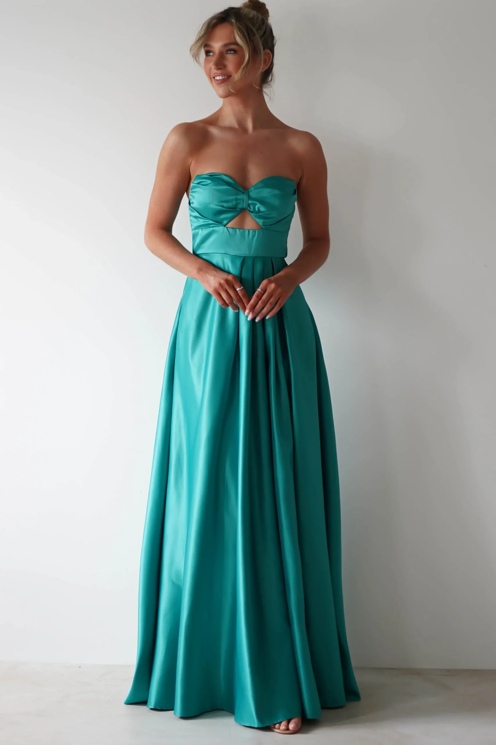 Outlet Ava Strapless Maxi Dress | Green Lange Kleider|Maxikleider