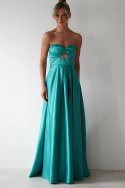 Outlet Ava Strapless Maxi Dress | Green Lange Kleider|Maxikleider