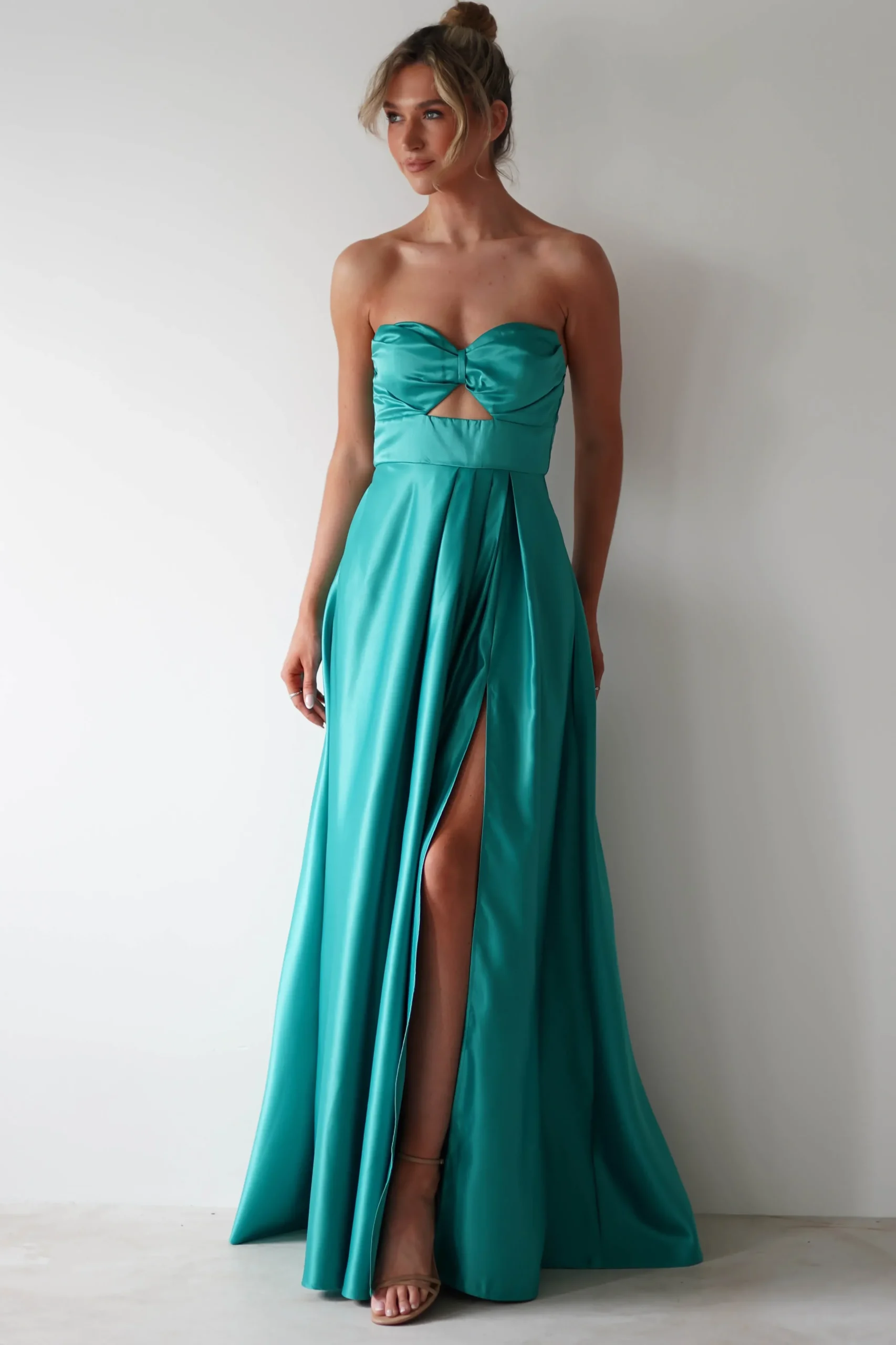 Outlet Ava Strapless Maxi Dress | Green Lange Kleider|Maxikleider