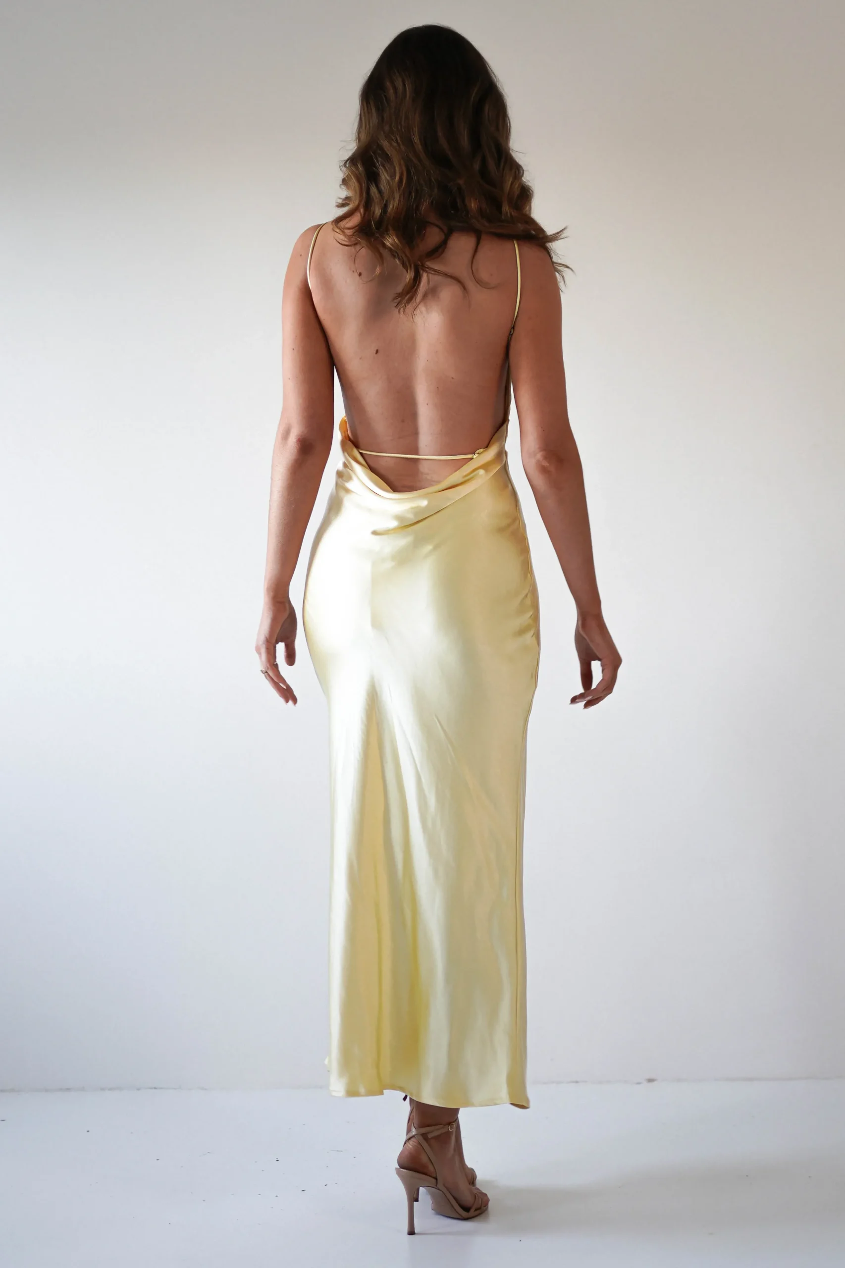 Sale Bayleigh Soft Satin Maxi Dress | Yellow Lange Kleider|Maxikleider