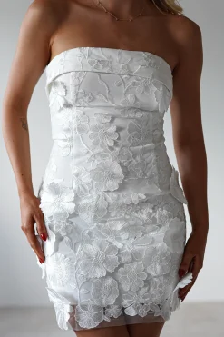 Outlet Bellflower 3D Floral Mini Dress | White Kleider In Minilänge|Minikleider