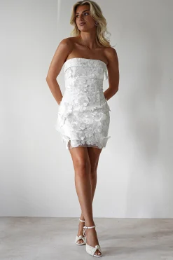 Outlet Bellflower 3D Floral Mini Dress | White Kleider In Minilänge|Minikleider