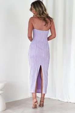 Best Brighton Textured Bodycon Midaxi Dress | Lilac Lange Kleider|Maxikleider