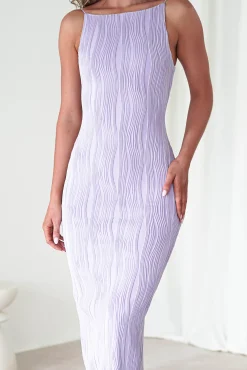 Best Brighton Textured Bodycon Midaxi Dress | Lilac Lange Kleider|Maxikleider