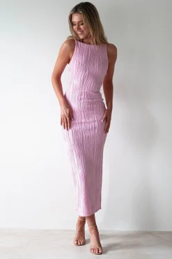 Discount Brighton Textured Bodycon Midaxi Dress | Pink Lange Kleider|Maxikleider