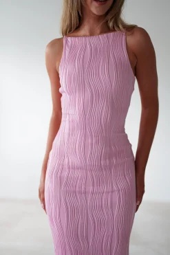 Discount Brighton Textured Bodycon Midaxi Dress | Pink Lange Kleider|Maxikleider