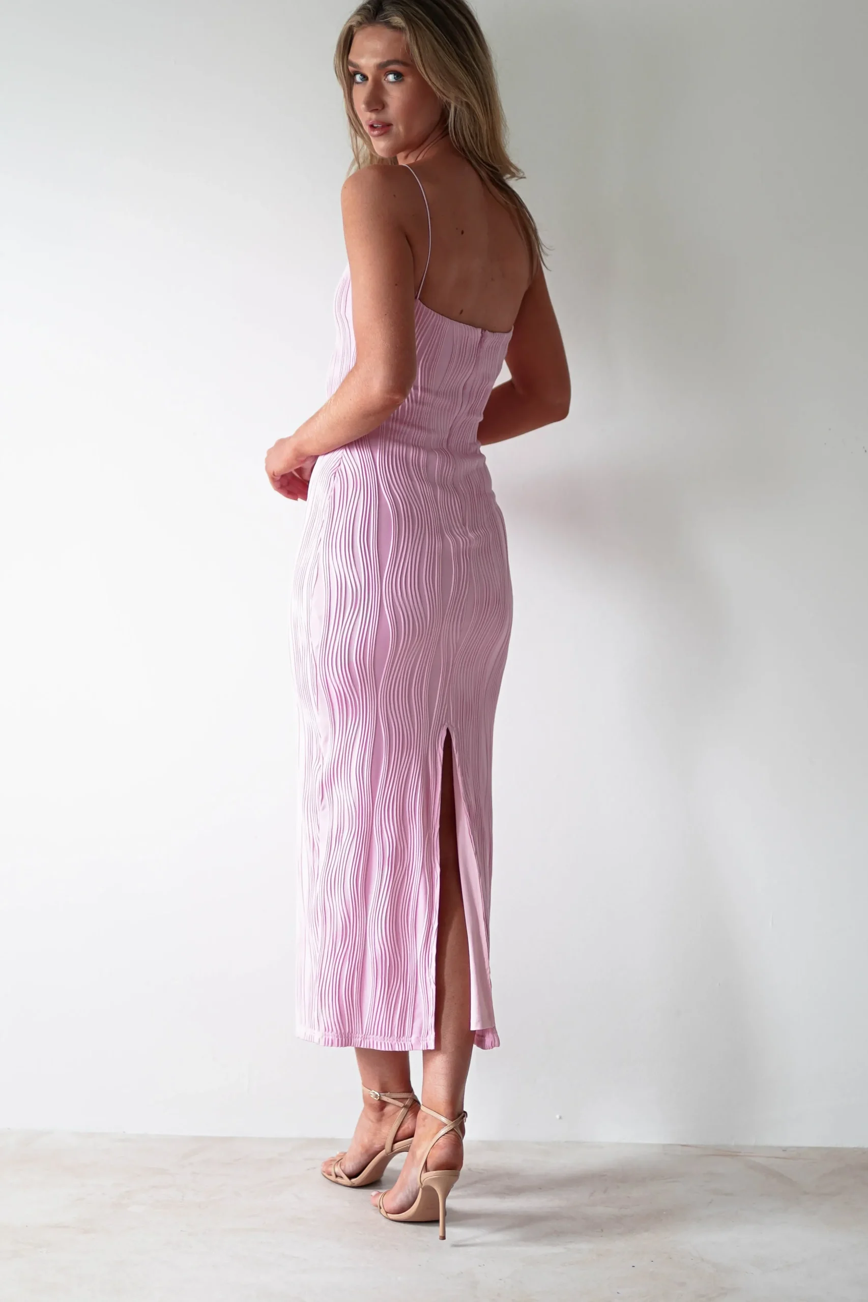 Discount Brighton Textured Bodycon Midaxi Dress | Pink Lange Kleider|Maxikleider
