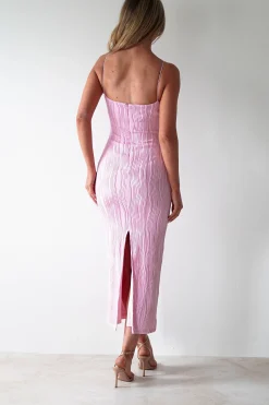 Discount Brighton Textured Bodycon Midaxi Dress | Pink Lange Kleider|Maxikleider
