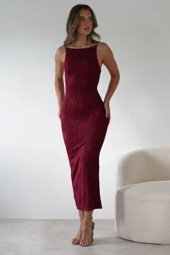 Discount Brighton Textured Bodycon Midaxi Dress | Wine Lange Kleider|Maxikleider