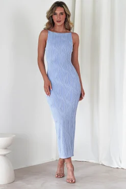 Sale Brighton Textured Bodycon Midaxi Dress | Blue Lange Kleider|Maxikleider