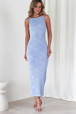 Sale Brighton Textured Bodycon Midaxi Dress | Blue Lange Kleider|Maxikleider