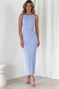 Sale Brighton Textured Bodycon Midaxi Dress | Blue Lange Kleider|Maxikleider