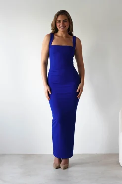 New Brooke Square Neck Maxi Dress | Royal Blue Lange Kleider|Maxikleider